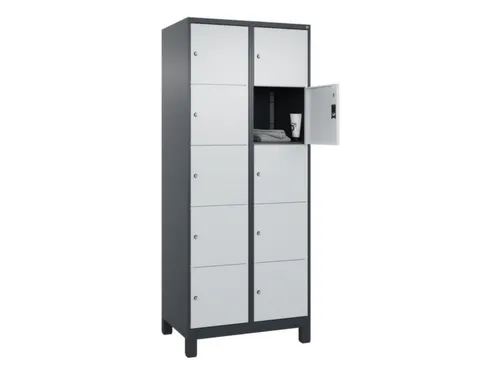 lockerkast,HxBxD 1950x800x500mm,2x5vakken,vak B 400mm,cil.-slot,voeten
