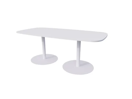 Linesto vergadertafel 200x100 deens ovaal krijtwit 25mm wit