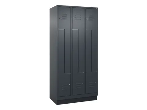 Z-garderobekast,HxBxD 1950x900x500mm,vak B 150/300mm,cil.-slot,sokkel