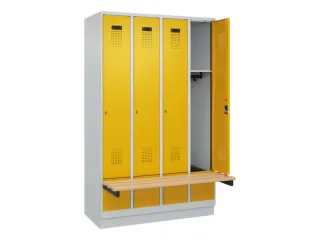 locker met bank,HxBxD 1950x1200x815mm,4vak,vak B 300mm,cilinderslot - 1