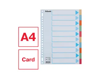 Tabbladen Esselte Premium A4 10-delig karton 23-rings assorti - 4