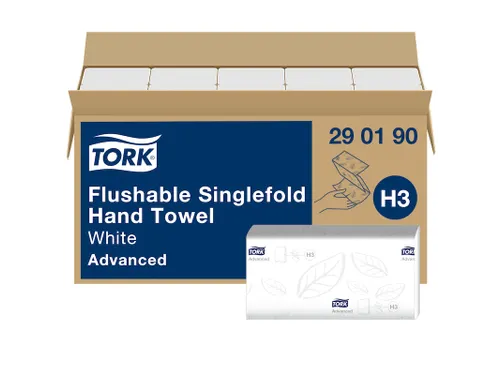 Tork 290190 H3 oplosbare Handdoek Advanced ZigZag 2-laags Wit 15x250v