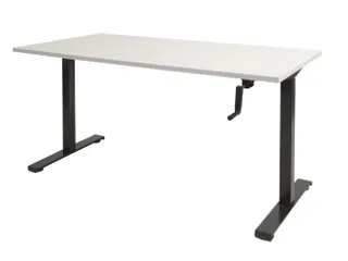 Dextro Slinger Bureau Zit-sta T-poot 180x80 Krijtwit 25mm Zwart - 1