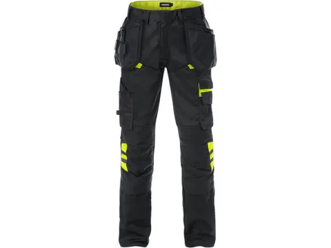 Fristads Fusion 2595 bouwbroek, zwart/fluo geel, maat 54, per stuk