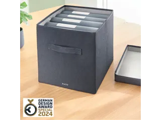 Leitz Stoffen opbergdoos met deksel Grijs 38x33x32,5cm 2 stuks - 7