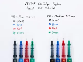 Rollerpen Pilot Hi-Tecpoint V7 Cartridge System Begreen 0.7mm Zwart - 3