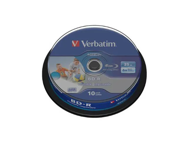 Verbatim Blue Ray Disc 25Gb 6X Iw (10) Cb Worm 43804 Blu-Ray Cake Box