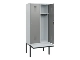locker met bank,HxBxD 1950x800x815mm,2vak,vak B 400mm,cilinderslot - 1