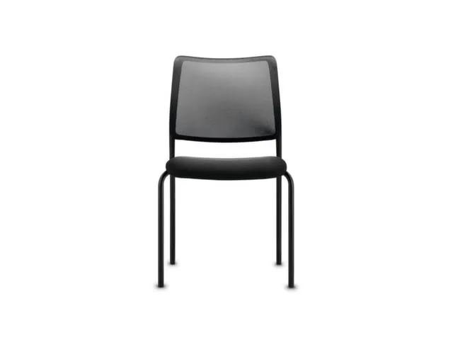 Bezoekersstoel 4Voeten Zwart Armleuningen Zitting Zwart Stof Netrug