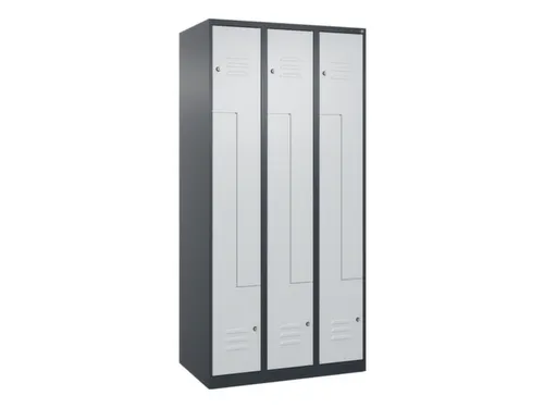 Z-garderobekast,HxBxD 1850x900x500mm,vak B 150/300mm,cil.-slot