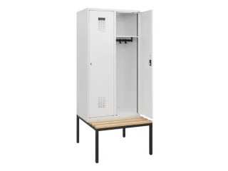 locker met bank,HxBxD 1950x800x815mm,2vak,vak B 400mm,cilinderslot - 1