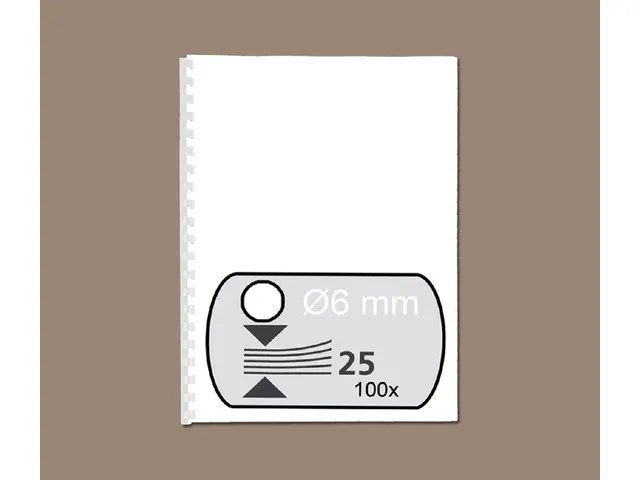 Bindrug Fellowes 6mm 21-rings A4 wit 100stuks