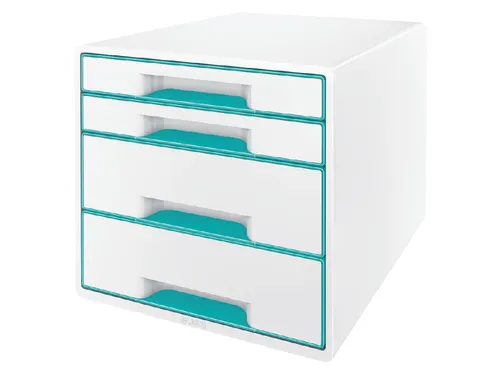Ladenblok Leitz WOW Cube 4 laden wit/ijsblauw