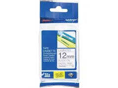 TZEMQE31 Brother P-touch 12mm zwart-roze pastel lettertape 4m laminate