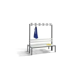 Omkleedbank L 1500Mm Pvc-Zitlatten Dubbelzijdige Hakenlijst Ral7021 - 1