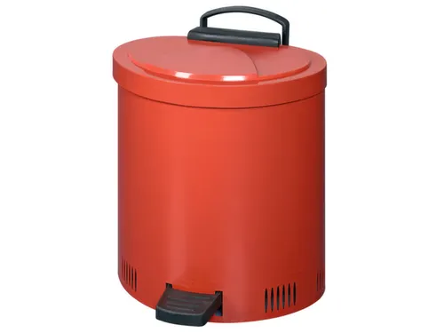 afvalbak voor poetsdoeken,staal,HxBxD 580x535x545mm,m. pedaal,rood