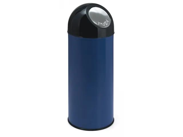 Afvalbak met pushdeksel en binnenemmer 55 Liter Blauw