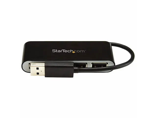 4-poorts draagbare USB 2.0 hub met geïntegreerde kabel