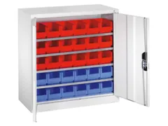 systeemkast,RAL 7035,HxBxD 1000x1000x420mm,4xStalen bodem,cil.-slot