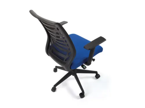Bureaustoel,Synchroonmech.,M. Armleuningen,Zitting Schuimstof Blauw