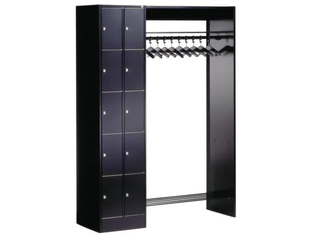 locker met kapstok,HxBxD 1950x1410x480mm,romp RAL7016,front RAL7016
