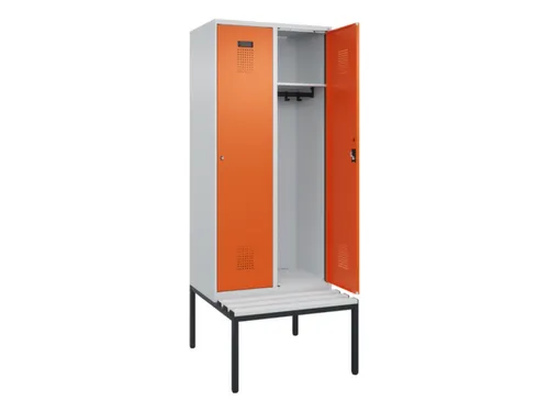 locker met bank,HxBxD 2120x800x815mm,2vak,vak B 400mm,cilinderslot