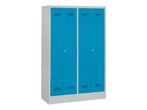 garderobekast,HxBxD 1850x1170x500mm,4vak,RAL7035,front RAL5012