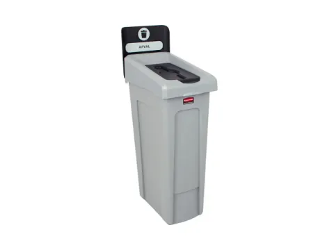 Slim Jim Recyclingstation Rest Gesloten Deksel 87 Liter Grijs Zwart
