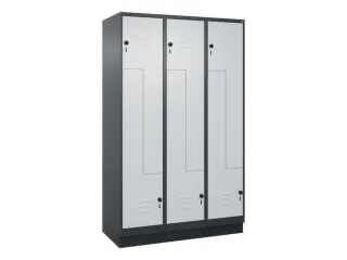 Z-garderobekast,HxBxD 1950x1200x500mm,vak B 200/400mm,draaigrendel - 1