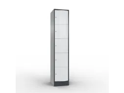 lockerkast 1950x396x540mm 1x5 vakken RAL7021 front RAL7035 sokkel