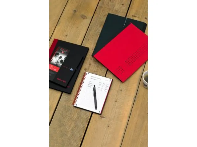 Notitieboek Oxford Black n' Red A4 96vel ruit 5mm zwart
