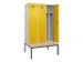 locker met bank,voor scheiding van kleding,HxBxD 2120x1200x815mm,3vak