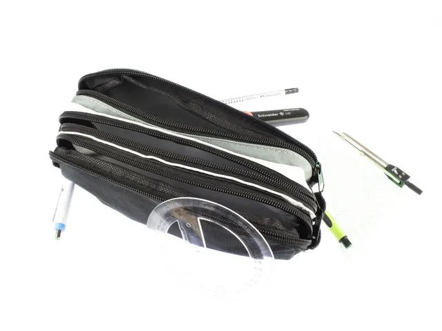 Trousse 3 compartiments noir/blanc/gris