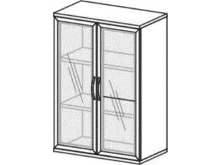 Draaideurkast Hxbxd 1150x800x430mm 3 Oh Glasdeuren Behuizing Noten - 11