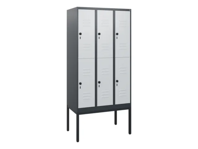 dubbeldekse locker,HxBxD 1950x900x500mm,3x2vak.,vak B 300mm