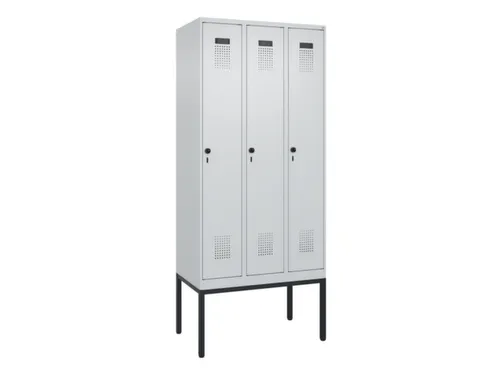 locker,HxBxD 2120x900x500mm,3vak,vak B 300mm,draaigrendel