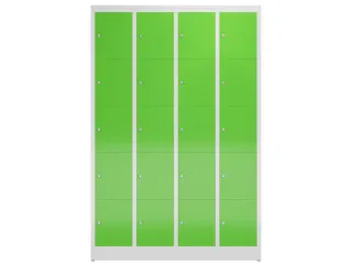 Lockerkast 1800x1185x500mm 4x5 vakken cilinderslot, sokkel, RAL6018 - 2
