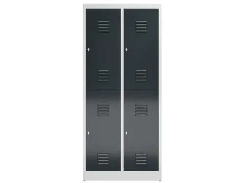 Dubbeldekse garderobekast 1800x800x500mm 2x2vak 400mm RAL7035 RAL7016