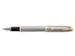 Vulpen Parker IM Brushed Metal GT Finish Medium Blauwe inkt