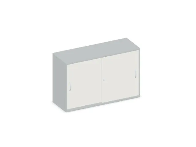 Schuifdeurkast 770x1200x430mm Decor Romp Lichtgrijs Decor Front Wit