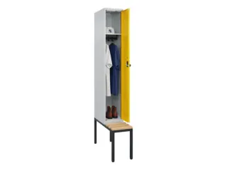 locker met bank,HxBxD 2120x300x815mm,1vak,vak B 300mm,draaigrendel - 1