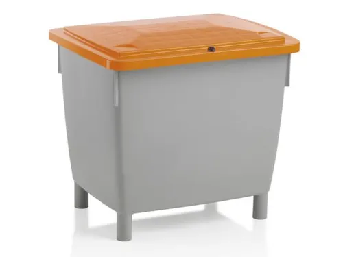 Zoutbak 400L H X L X B 775X 790X 605Mm Hdpe Grijs Deksel Oranje