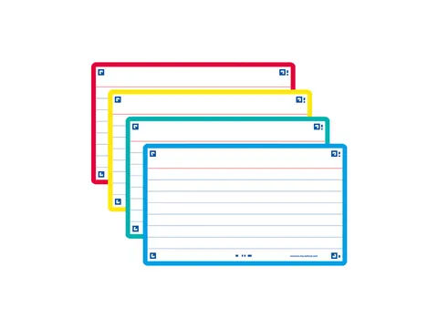 Flashcard Oxford 2.0 75x125mm 80vel 250gr lijn assorti