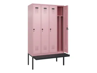 locker met bank,voor scheiding van kleding,HxBxD 2120x1200x815mm,4vak - 1