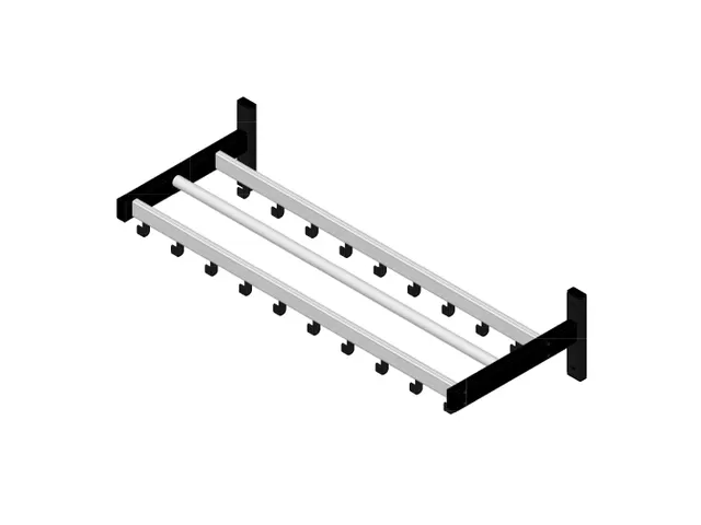 Pro-line Wandgarderobe 19 Haken grijs zwart