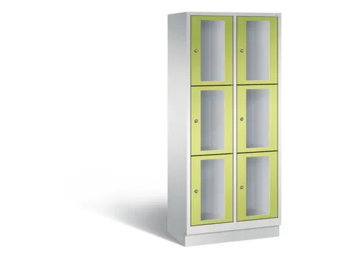 Lockerkast 1800x810x500mm 2x3 vakken Cilinderslot, Sokkel, RDS1108060