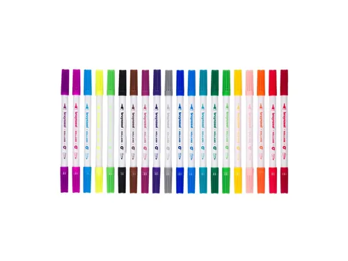 Viltstift Bruynzeel Kids Twin Point assorti 20 stuks