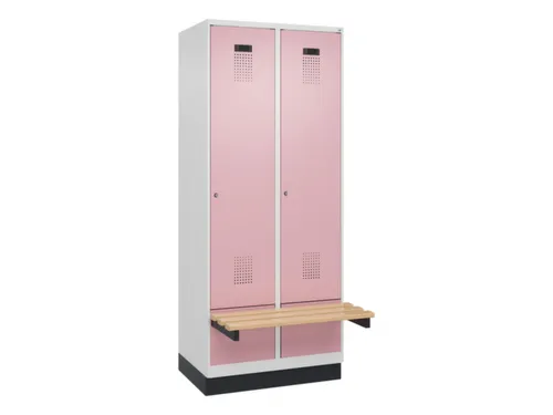locker met bank,HxBxD 1950x800x815mm,2vak,vak B 400mm,cilinderslot