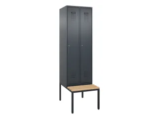 locker met bank,HxBxD 2120x600x815mm,2vak,vak B 300mm,cilinderslot - 2