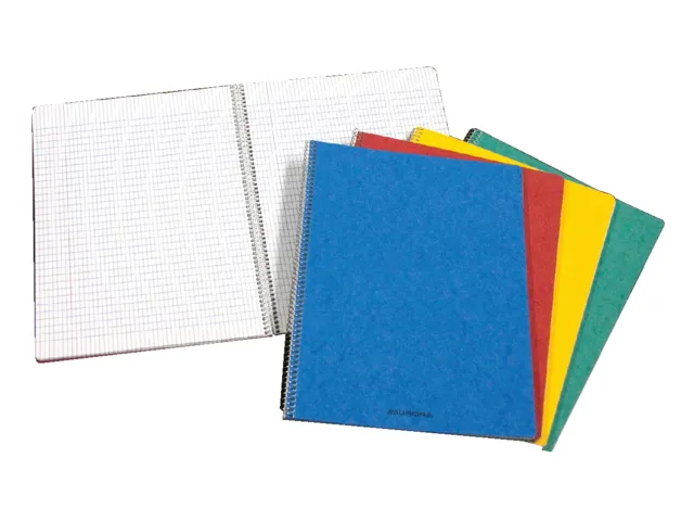 Cahier à spirale Aurora A4 carreau 5x5mm 120 pages 80g assorti